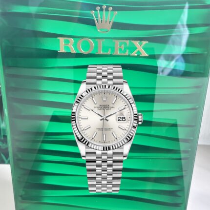 VS Rolex Datejust 126234‑0013 Super Clone – Silver Sunburst Dial & White Gold Bezel