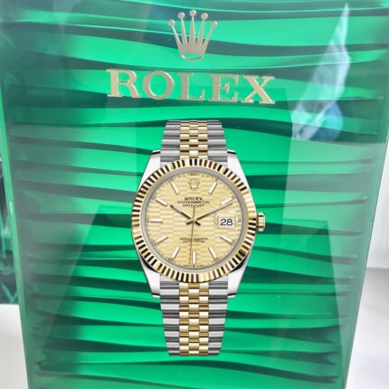 VS Rolex Datejust 126333‑0022 Super Clone – Champagne Fluted‑Motif Dial & Yellow Rolesor Jubilee