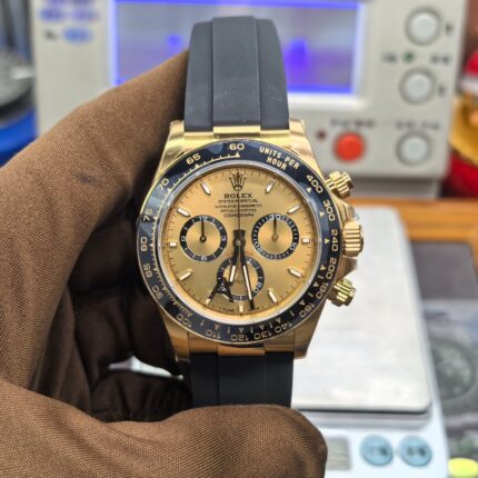 VS Factory Rolex Daytona 40mm Ref. 126518LN-0010 Golden Dial Yellow Gold Oysterflex Super Clone (DD4131)